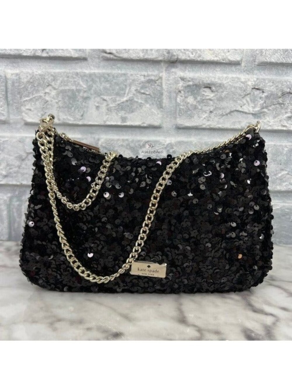 Kate Spade Kiki Sequin Convertible Crossbody & Clutch In Black